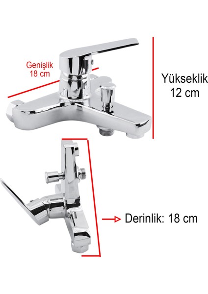 Lüks Banyo Bataryası Duvar Tipli Lavabo Mutfak Duş Musluğu Batarya Sıcak Soğuk Çift Su Girişli modelleri
