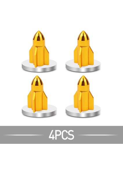 4 Adet Altın Tarzı Bisiklet Gaz Nozulu Kapağı C Alüminyum Araba Schrader Valf Kapağı Roket Modelleme Gaz Nozulu Valf Toz Kapağı Kapak (Yurt Dışından)