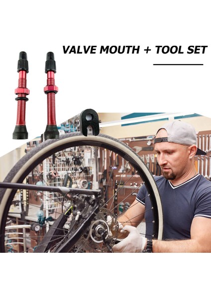 Kırmızı 60MM Tarzı Alaşım Gövdeli Bisiklet Fv Presta Tüp Yok Lastik Valfi Mtb Yol Dağ Bisikleti Lastik Tüpü Için Wtools Valf Kamı (Yurt Dışından)