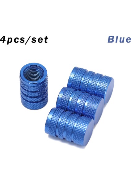 Mavi Stil 4pc Evrensel Toz Geçirmez Alüminyum Alaşımlı Bisiklet Kapak Tekerlek Lastik Kaplı Araba Kamyon Tüp Lastik Bisiklet Aksesuarı - Renkler (Yurt Dışından)