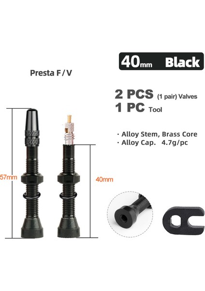 40 mm Alaşımlı Siyah Stil Deemount mm Pirinç Veya Alaşım Gövde Bisiklet Fv Presta Tüp Yoklama Lastik Valfi Yol Bisikleti Mtb Meme Wtool Alaşım Valf Kapağı (Yurt Dışından)