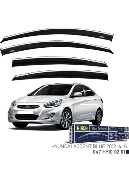Hyundai Accent Blue Niken Kromlu Cam Rüzgarlığı 4lü Set 2012 2020