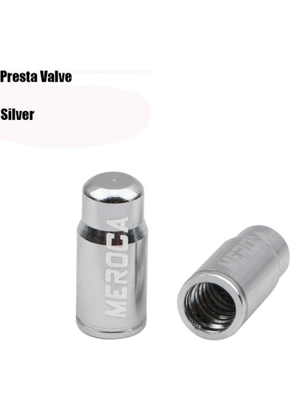 Gümüş Presta Vana Stili 1 Çift Alüminyum Alaşımlı Bisiklet Valf Kapağı Schraderpresta Valf Toz Kapağı Mtb Dağ Bisikleti Yol Bisikleti Valf Koruyucu Aksesuarları (Yurt Dışından)