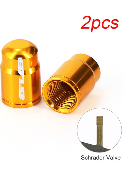 Schrader Stili Için Altın 2 Adet Bisiklet Aksesuarı Alüminyum Bisiklet Lastik Valf Kapağı Presta Mtb Yol Bisikleti Iç Lastik Valf Kapağı Avfv Evrensel Araba Motosiklet (Yurt Dışından)
