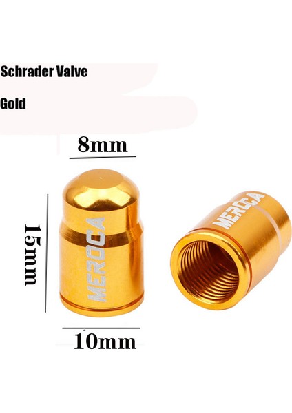 Altın Schrader Vana Stili 2 Adet Alüminyum Alaşımlı Bisiklet Lastik Valf Kapağı Fransız Ağız Güzellik Valf Kapağı Toz Kapağı Dağ Bisikleti Somun Bisiklet Aksesuarları (Yurt Dışından)