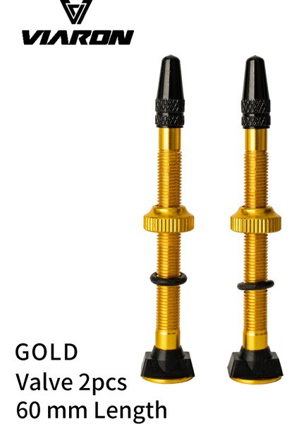 60MM Altın 2 Adet Stil Vıaron Bisiklet Valfı Mtb Yol Bisikleti Tüpüsüz Lastik Dönüşümü Eloksal Alüminyum Alaşımlı Sızdırmazlık Aksesuarları (Yurt Dışından)