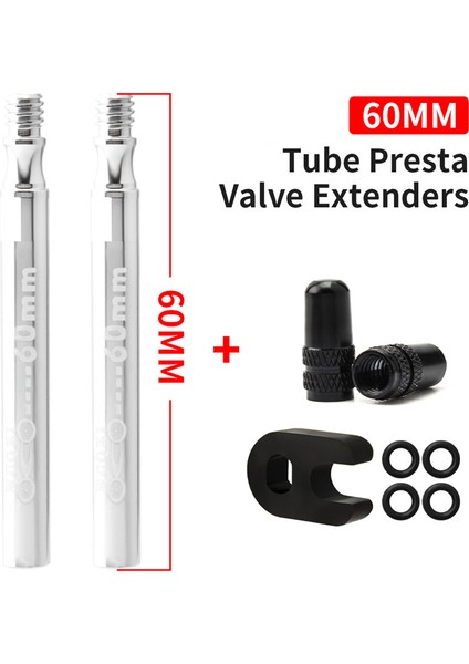 ENTEGRE60 Mmgümüş Stil Muqzı Bisiklet Presta Valf Uzatma Klavuzu Lastik Çıkarılabilir Vana Iç Lastik Uzatma Vana Adaptörü ile Çekirdek Aracı (Yurt Dışından)