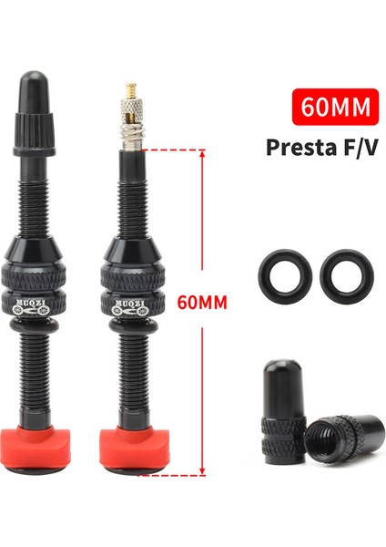 60MM Siyah Stil Muqzı Bisiklet Presta Tüp Tüp Yok Lastik Fv Valf Mtb Yol Bisikleti Lastik Parçaları ile Lastik Tekerlek Wtool (Yurt Dışından)
