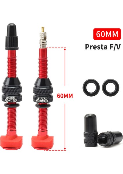60MM Kırmızı Stil Muqzı Bisiklet Presta Tüp Tüp Yok Lastik Fv Valf Mtb Yol Bisikleti Lastik Parçaları ile Lastik Tekerlek Wtool (Yurt Dışından)