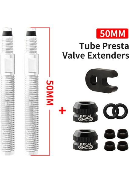 50 Mmgümüş Çıkarılabilir Stil Muqzı Resta Valve Extender Bisiklet Clincher Lastik Çıkarılabilir Valf Iç Lastik Uzatma Valfı ile Anahtar (Yurt Dışından)