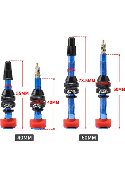 60 mm Mavi - Takım Stili Muqzı Bisiklet Tüpüsüz Lastik Fv Presta Valf Mtb Yol Bisikleti Tüpüsüz Jant C Alaşım Nipel Pirinç Çekirdek Vana Aracı (Yurt Dışından) indirimleri