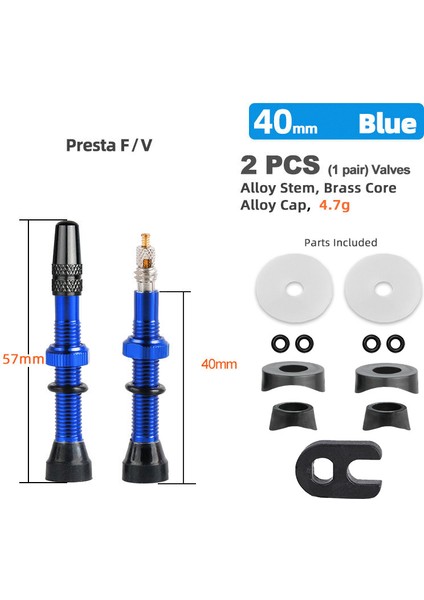 40 mm Alaşımlı Mavi B Stili Deemount mm Pirinç Veya Alaşım Gövde Bisiklet Fv Presta Tüp Yoklama Lastik Valfi Yol Bisikleti Mtb Meme Wtool Alaşım Valf Kapağı (Yurt Dışından)