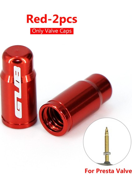 2 Adet Vana Kapağı-Kırmızı Stil Risk Bisiklet Vana Somun ve Vana Çekici Su Geçirmez Conta Alüminyum Mtb Yol Bisikleti Presta Vana Koruma Kapakları (Yurt Dışından)