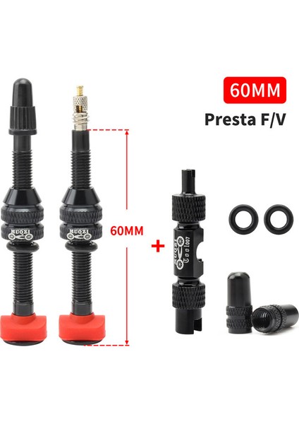 60MM Siyah ve Alet Stili Muqzı Bisiklet Presta Tüp Tüp Yok Lastik Fv Valf Mtb Yol Bisikleti Lastik Parçaları ile Lastik Tekerlek Wtool (Yurt Dışından)