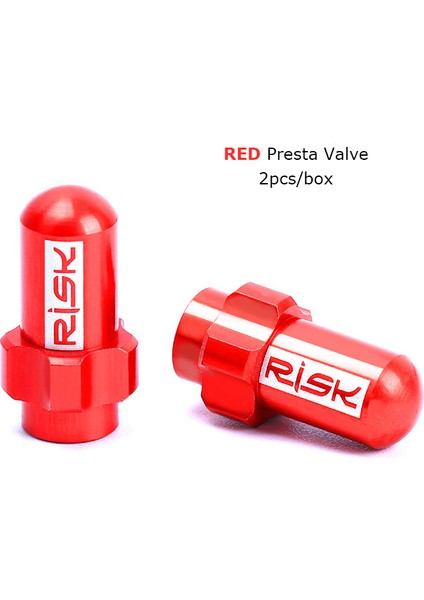 Presta Vana Kırmızı Stili 2 Adet Kutu Risk Hafif Alüminyum Alaşımlı Dağ Yol Bisikleti Lastik Presta Schrader Vana Kapağı Toz Kapağı (Yurt Dışından)