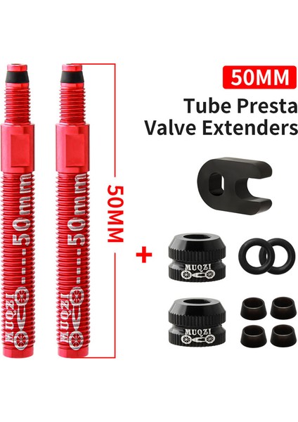 50MM Kırmızı Çıkarılabilir Stil Muqzı Resta Valve Extender Bisiklet Clincher Lastik Çıkarılabilir Valf Iç Lastik Uzatma Valfı ile Anahtar (Yurt Dışından)