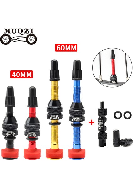 40 mm Siyah - Takım Stili Muqzı Bisiklet Tüpüsüz Lastik Fv Presta Valf Mtb Yol Bisikleti Tüpüsüz Jant C Alaşım Nipel Pirinç Çekirdek Vana Aracı (Yurt Dışından)