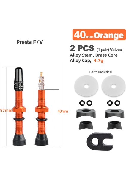 40 mm Alaşımlı Turuncu B Stili Deemount mm Pirinç Veya Alaşım Gövde Bisiklet Fv Presta Tüp Yoklama Lastik Valfi Yol Bisikleti Mtb Meme Wtool Alaşım Valf Kapağı (Yurt Dışından)