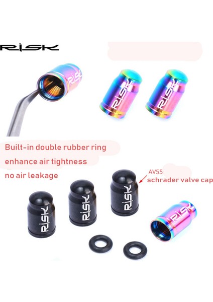 Set2-Presta Stili Sıcak 1 Set Titanyum Bisiklet Prestaschrader Vana Kapağı Mtb Bisiklet Lastiği Lastik Dönüşüm Gaz Toz Örtüsü Bisiklet Aksesuarları (Yurt Dışından) fırsatları