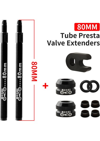Çıkarılabilir 80 mm Siyah Stil Muqzı Bisiklet Presta Valf Uzatma Klavuzu Lastik Çıkarılabilir Vana Iç Lastik Uzatma Vana Adaptörü ile Çekirdek Aracı (Yurt Dışından)