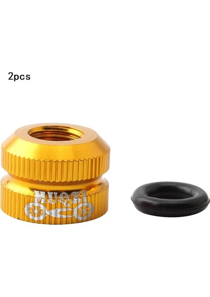 2 Adet Sarı Stil Mtb Yol Bisikleti Tüp Yokluğu Lastik Presta Valf Somunu Bisiklet Iç Lastik Valf Kapakları Vakum Lastik Nozul Kilitleme Somunu Yedek Parçaları (Yurt Dışından)