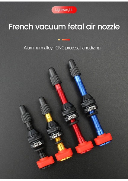 No.8 Stili Yeni Fransız Vakum Lastik Hava Valfı Bisiklet Tüpüsüz Jant Alüminyum Vana Çekirdeği Aksesuarları Bisiklet Valfı (Yurt Dışından)