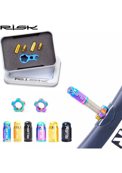 Presta 7 Adet Altın Tarzı Risk Bisiklet Presta Valf Kapak Ti Titanyum Alaşım Yol Bisikleti Schrader Valf Kaplı Koruyucu Fransız Lastik Toz Geçirmez - E Ticaret Başlığı (Yurt Dışından) fırsatları