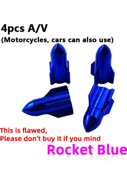 4 Kusurlu Roket Mavisi Stili 4 Adet Bisiklet Tekerlek Lastik Kapaklı Araba Motosiklet Kamyon Evrensel Tüp Lastik(Yurt Dışından)
