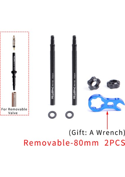 ÇIKARILABILIR-80MM Tarzı Anahtar ile Çıkarılabilir Entegre Bisiklet Parçaları Presta Vana Uzatma Iç Lastik Vana Uzatma Bisiklet Aksesuarları (Yurt Dışından)