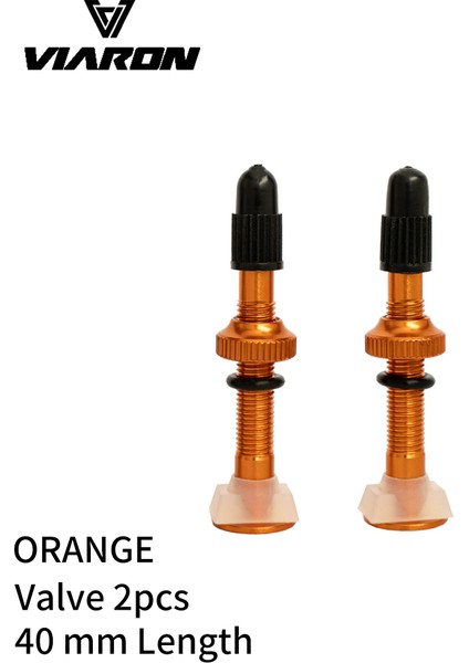 40MM Turuncu 2 Adet Stil Vıaron Bisiklet Valfı Mtb Yol Bisikleti Tüpüsüz Lastik Dönüşümü Eloksal Alüminyum Alaşımlı Sızdırmazlık Aksesuarları (Yurt Dışından)