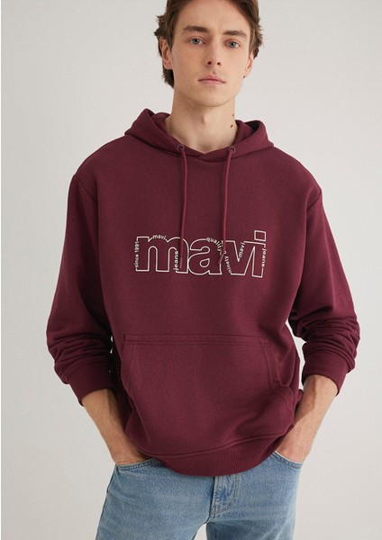 Mavi Logo Baskılı Bordo Sweatshirt 0S10196-70426