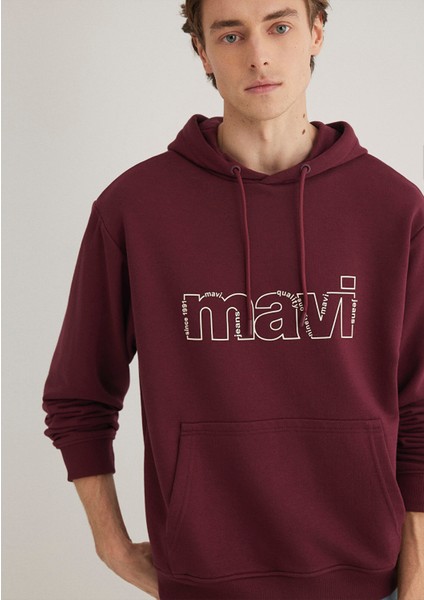 Mavi Logo Baskılı Bordo Sweatshirt 0S10196-70426