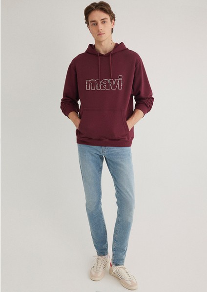 Mavi Logo Baskılı Bordo Sweatshirt 0S10196-70426