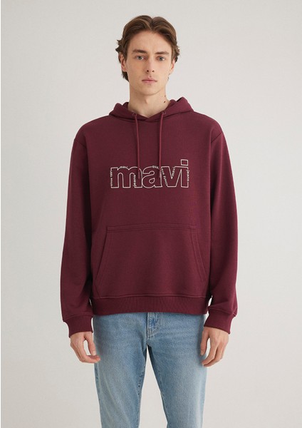 Mavi Logo Baskılı Bordo Sweatshirt 0S10196-70426