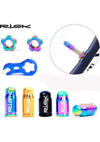 2 Adet Blackr-Schrader Stili Sıcak 1 Set Titanyum Bisiklet Prestaschrader Vana Kapağı Mtb Bisiklet Lastiği Lastik Dönüşüm Gaz Toz Örtüsü Bisiklet Aksesuarları (Yurt Dışından)