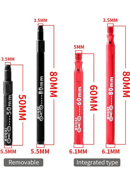 80MM Kırmızı Çıkarılabilir Stil Muqzı Resta Valve Extender Bisiklet Clincher Lastik Çıkarılabilir Valf Iç Lastik Uzatma Valfı ile Anahtar (Yurt Dışından) indirimleri