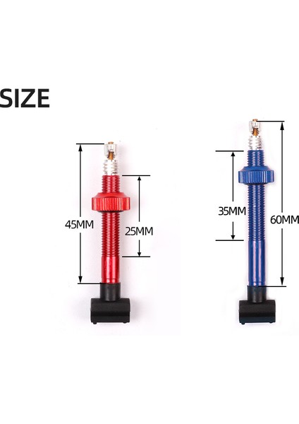 Kırmızı 60 mm Tarzı Blooke Bisiklet Tüpsüz Valf Presta Fv Kaplı Dağ Bisikleti Nipel Wtool Mtb Yol Bisikleti Alaşım Aksesuarları Için (Yurt Dışından) indirimleri