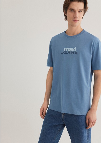 Mavi Logo Baskılı Mavi Tişört 0612355-70744