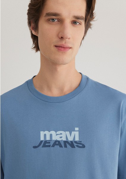 Mavi Logo Baskılı Mavi Tişört 0612355-70744