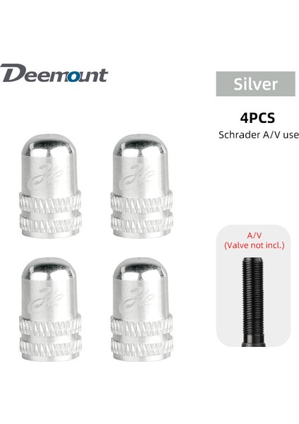 Schrader Silver 4 Adet Tarzı Deemount Radyatör Veya Presta Nipple Kapak Bisiklet Valfı Alaşım Kapağı Seçenekli Av Fv Hafif Paslanma ve Erozyon Karşıtı Ücretsiz (Yurt Dışından)