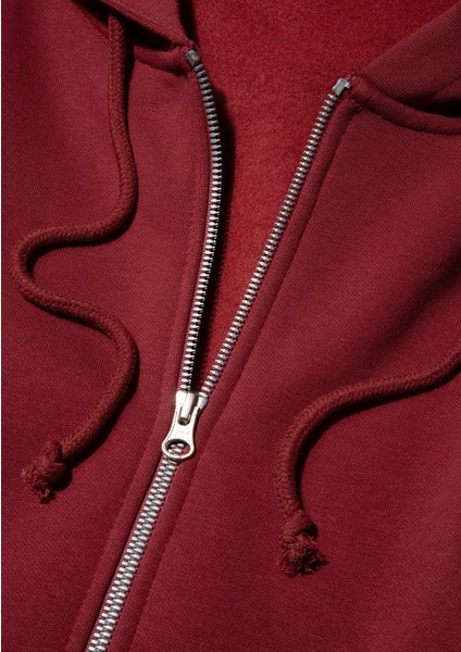 Kapüşonlu Fermuarlı Bordo Sweatshirt 1610221-85493 indirimleri