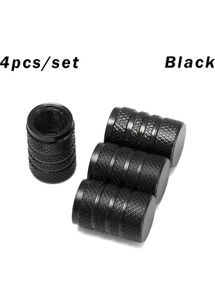 Siyah Stil Tekerlek Lastik Kaplı Araba Kamyon Tüp Lastik Bisiklet Aksesuarları Için 4pc Evrensel Toz Geçirmez Alüminyum Alaşım Bisiklet Kapağı (Yurt Dışından)