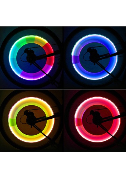 Renkli Stil 2 Adet Bisiklet Lastik Gaz Nozulu Işıklı Jant Çubuğu Valf Çekirdeği Bisiklet Aydınlatma Lastik Tekerlek Konuşlu LED Bisiklet Akıllı Spor Sensör Işığı (Yurt Dışından) modelleri