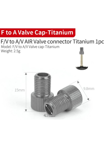 Bağlayıcı Ti 1 Adet Tarzı Jshou Bisiklet Schrader Sclaverand Presta Vana Kapakları Adaptörü Pompala Presta Tekerlekler Gaz Nozulu Boru Bisiklet Aksesuarları (Yurt Dışından)