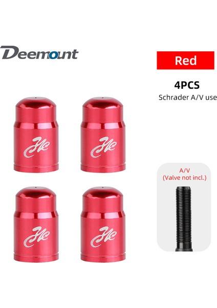 Schrader Kırmızı 4 Adet Tarzı Deemount Bisiklet Valf Kapağı Opsiyonel Schrader Av Presta Fv C-Işlenmiş Alaşım Anodize Nipel Kapak Rustik Ücretsiz (Yurt Dışından)