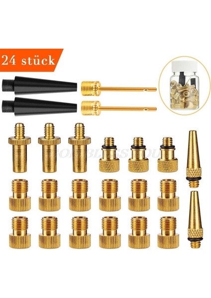 7HH402603-10 Stili Bisiklet Pirinç Presta ve Schrader Vana Adaptörü Lastik Vana Dönüştürücü Kiti Top Pompa Iğnesi Şişirme Cihazları ve Aksesuarları (Yurt Dışından)