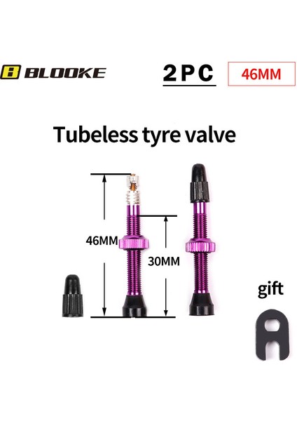 Mor 46 mm Stili Bisiklet Tüpüsüz Valf Presta Fv Kap Core Dağ Nipel Wtool Için Mtb Yol Bisiklet Aksesuarları (Yurt Dışından)
