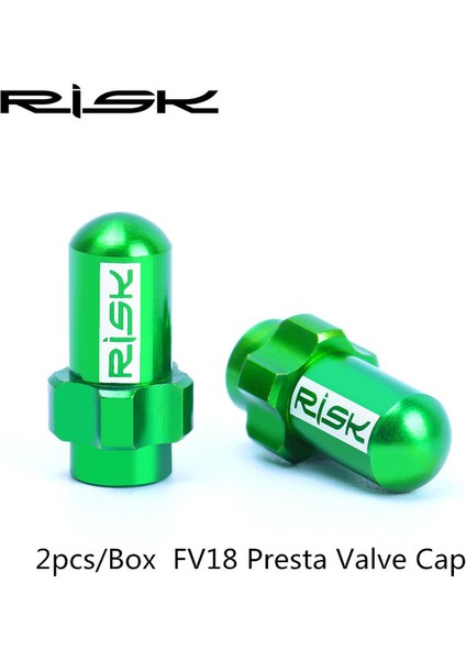 Presta Vana Yeşil Tarzı 2 Adet Risk Hafif Alüminyum Alaşımlı Dağ Yol Bisikleti Lastik Fv Av Presta Schrader Valf Kapağı Toz Kapağı (Yurt Dışından)