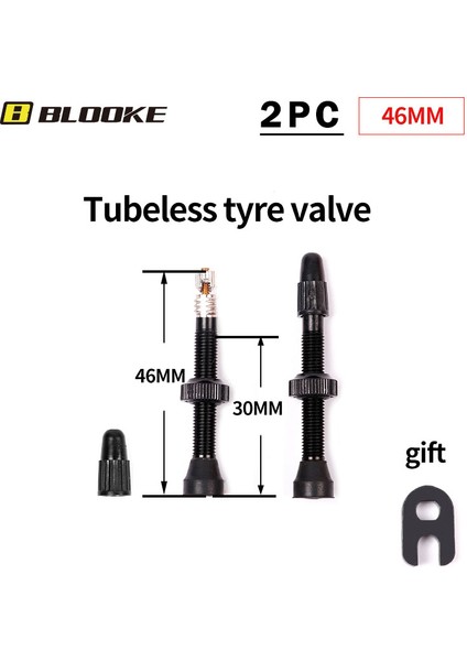 Siyah 46 mm Stili Bisiklet Tüpüsüz Valf Presta Fv Kap Core Dağ Nipel Wtool Için Mtb Yol Bisiklet Aksesuarları (Yurt Dışından)