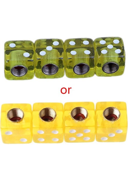 Siyah Stil 4 Adet Zar Şekilli Araba Kamyon Tekerlek Lastik Hava Valf Kapağı Bisiklet Valf Aksesuarı (Yurt Dışından)